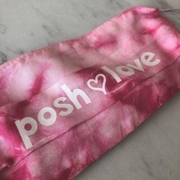Accessories - Posh Love Tie Dye Face Mask Pink White NWT